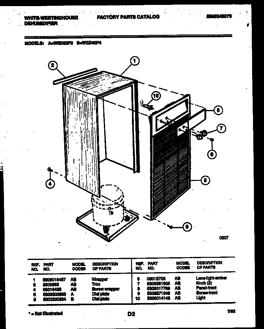 03 - CABINET AND CONTROL PARTS
