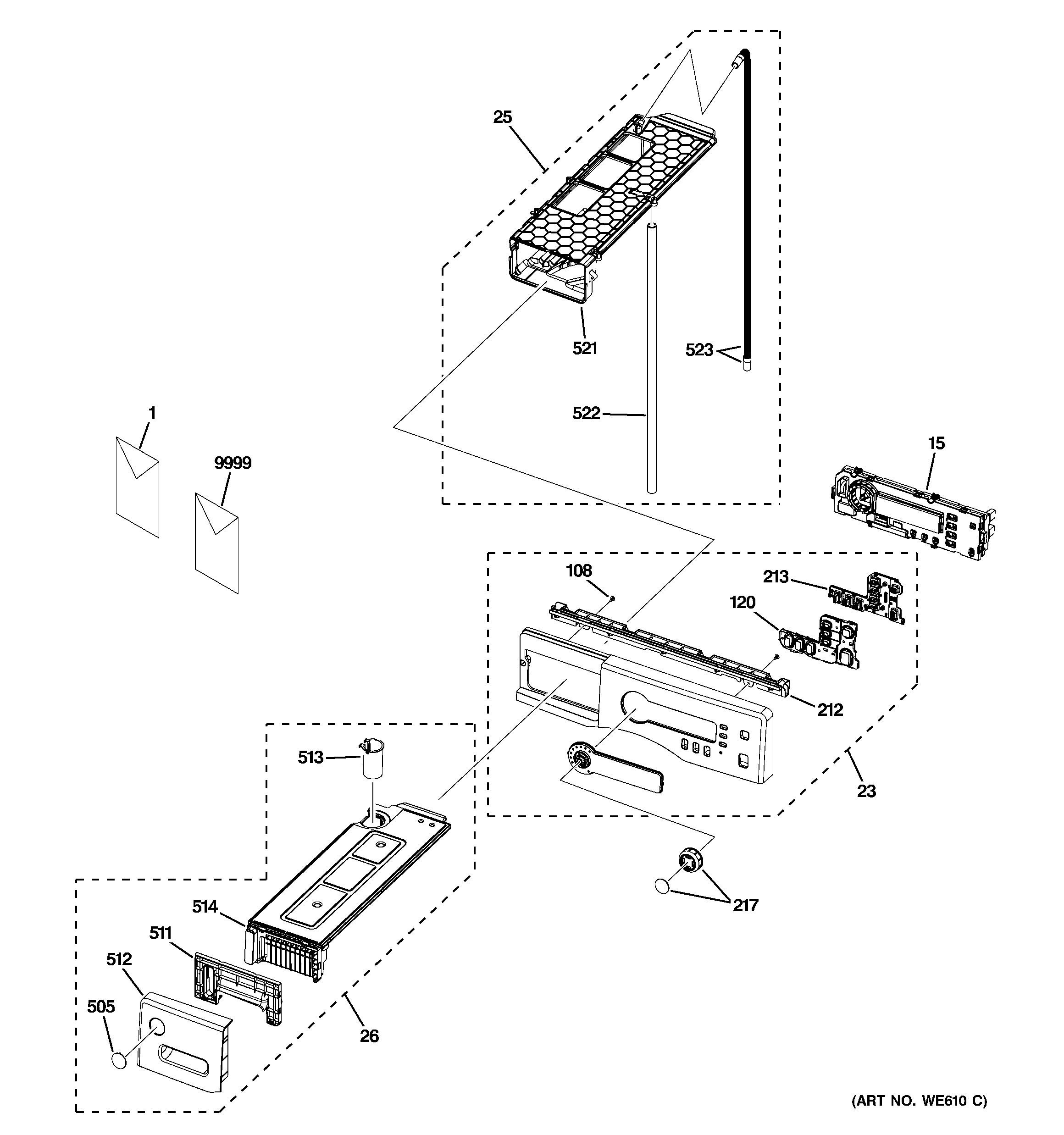 CONTROLS & DRAWER ASSEMBLY