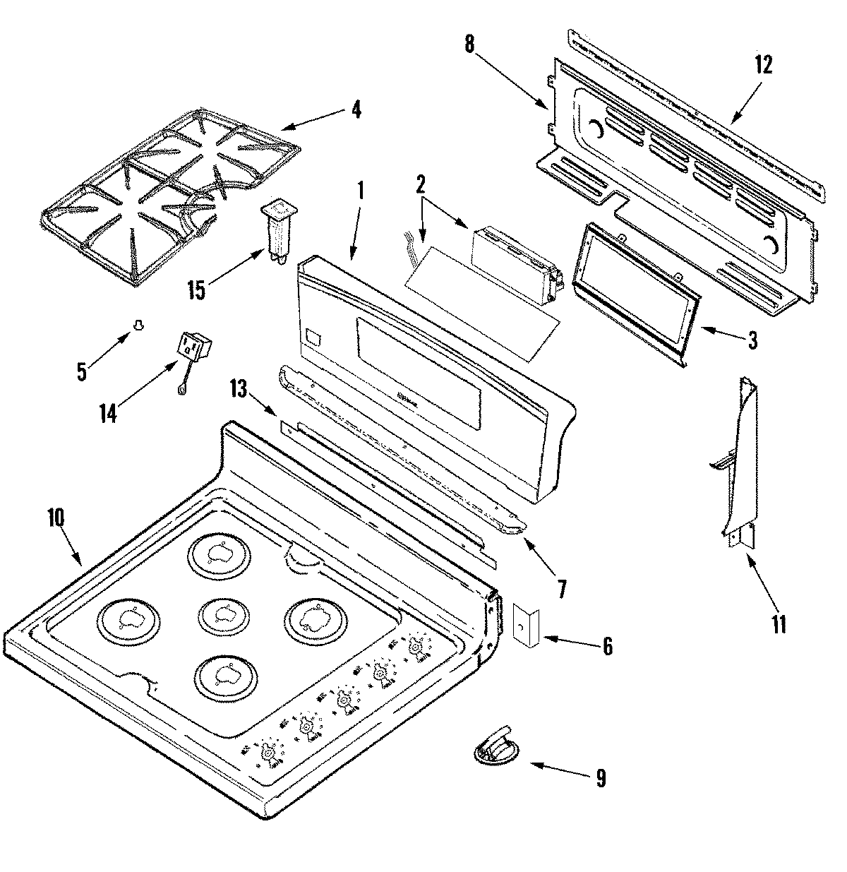02 - CONTROL PANEL/TOP ASSEMBLY