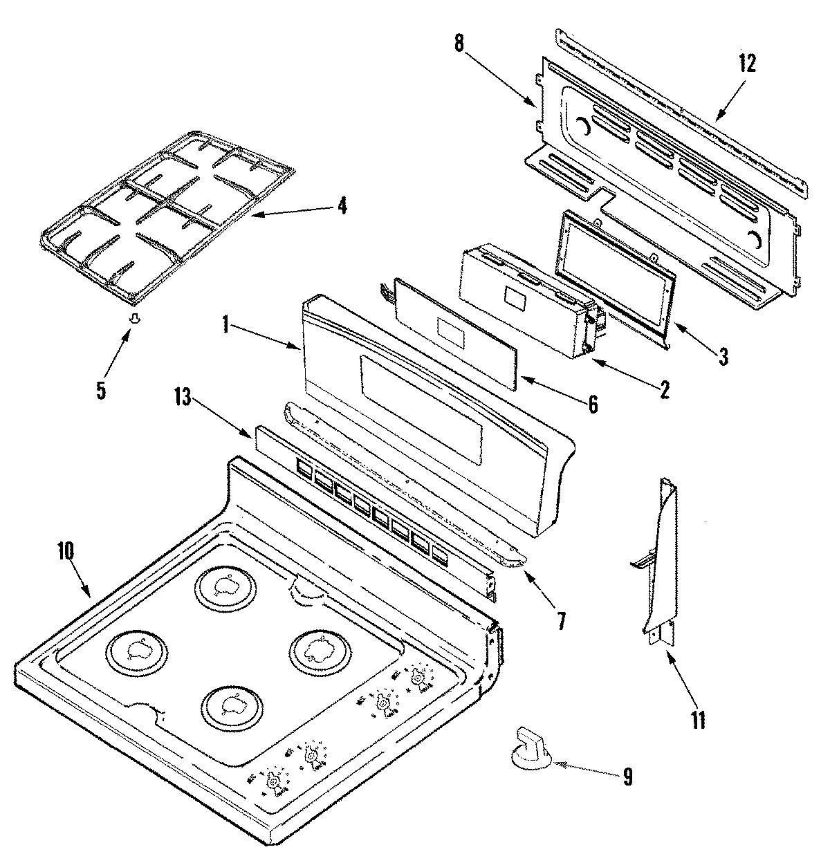 02 - CONTROL PANEL/TOP ASSEMBLY