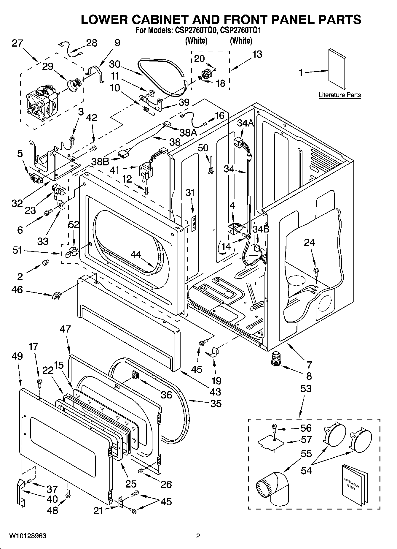01 - LOWER CABINET AND FRONT PANEL PARTS