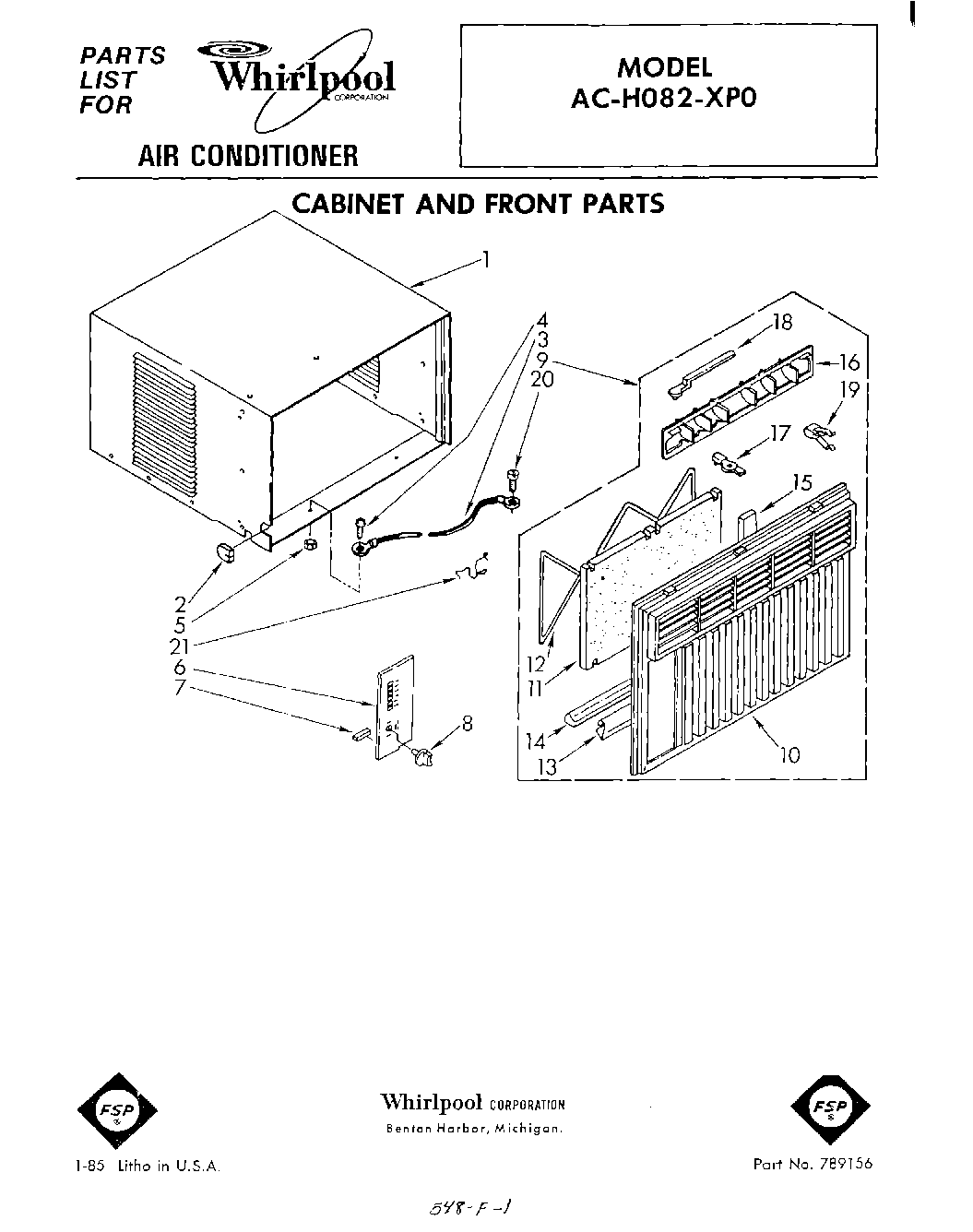 01 - CABINET AND FRONT PARTS
