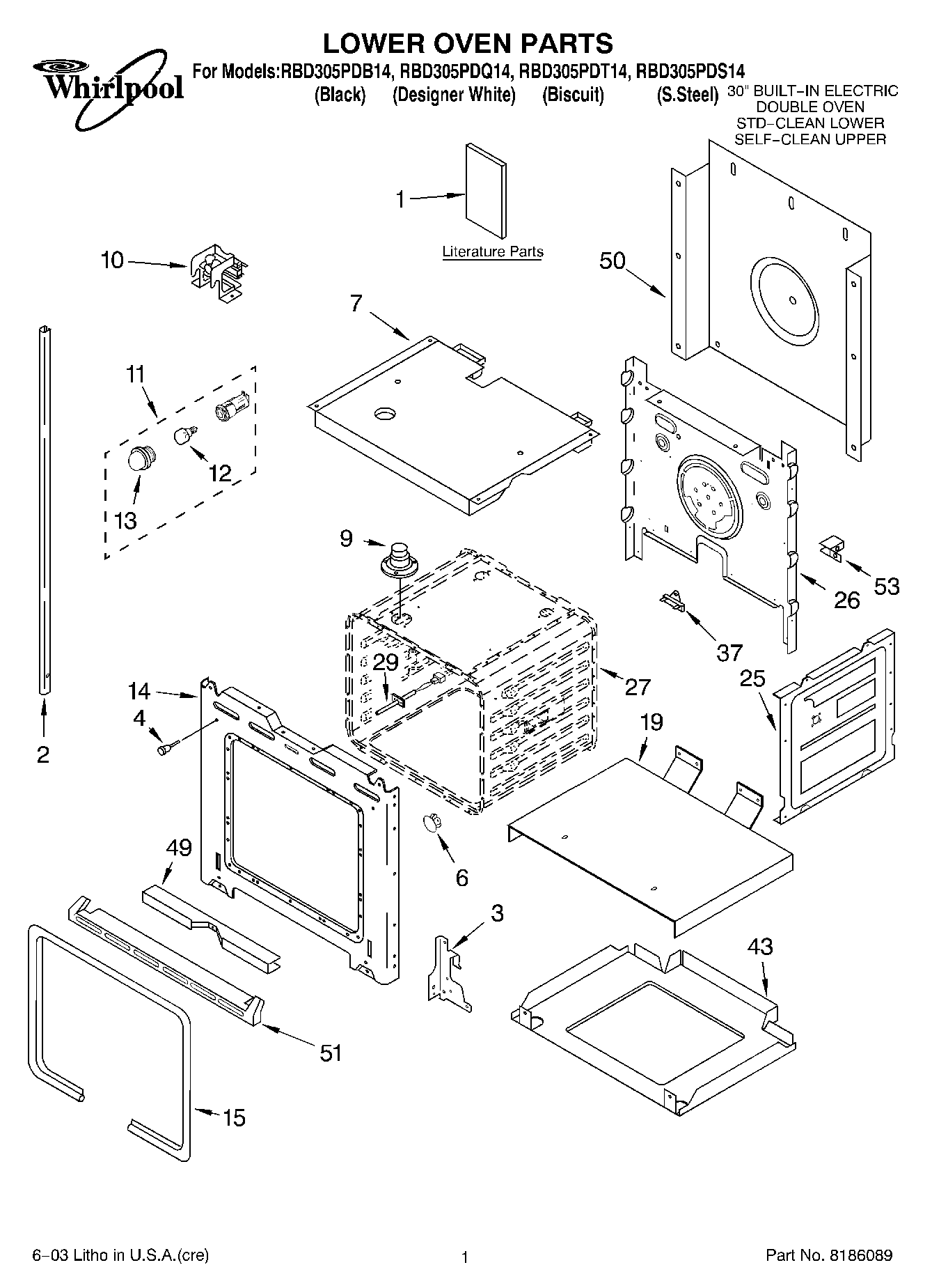 01 - LOWER OVEN PARTS