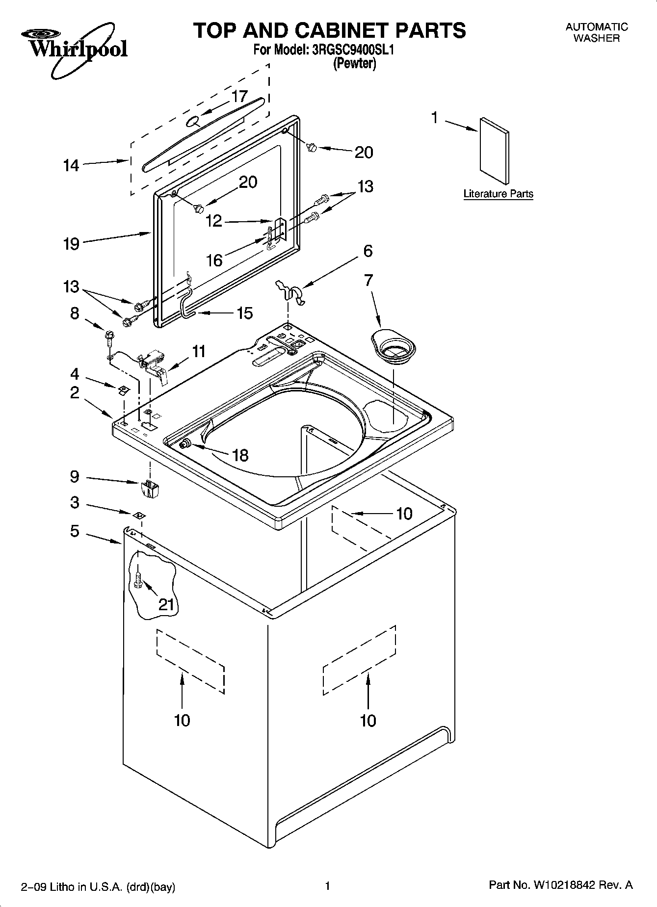 01 - TOP AND CABINET PARTS