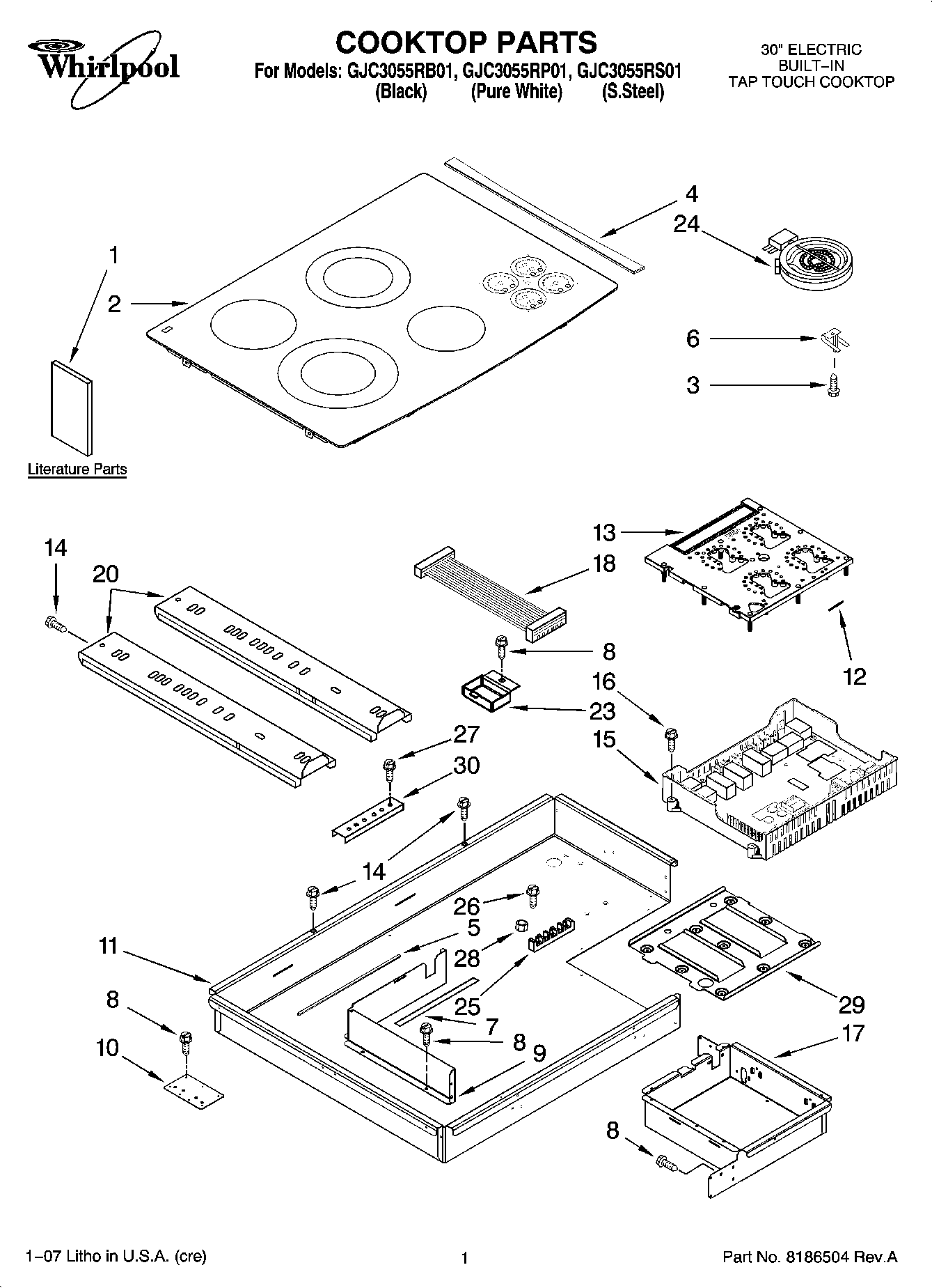 01 - COOKTOP PARTS, OPTIONAL PARTS (NOT INCLUDED)
