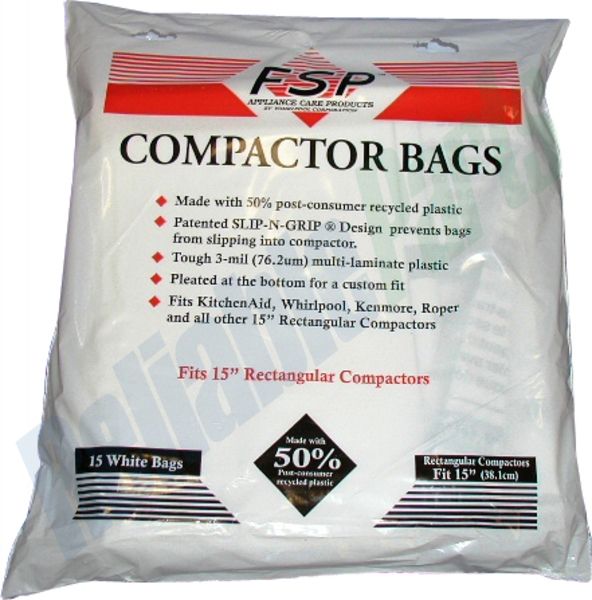 15 Pack-Plastic Compactor Bags-15 Models W10165295RP