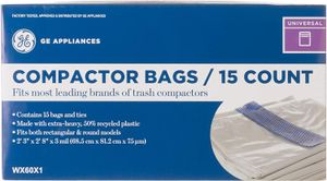 W10165294RB : Whirlpool W10165294RB Trash Compactor Bags, 15, 60/Pack